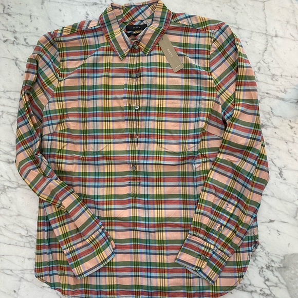 J. Crew Tops - J.Crew Classic Popover Shirt in Ribbon Plaid NWT